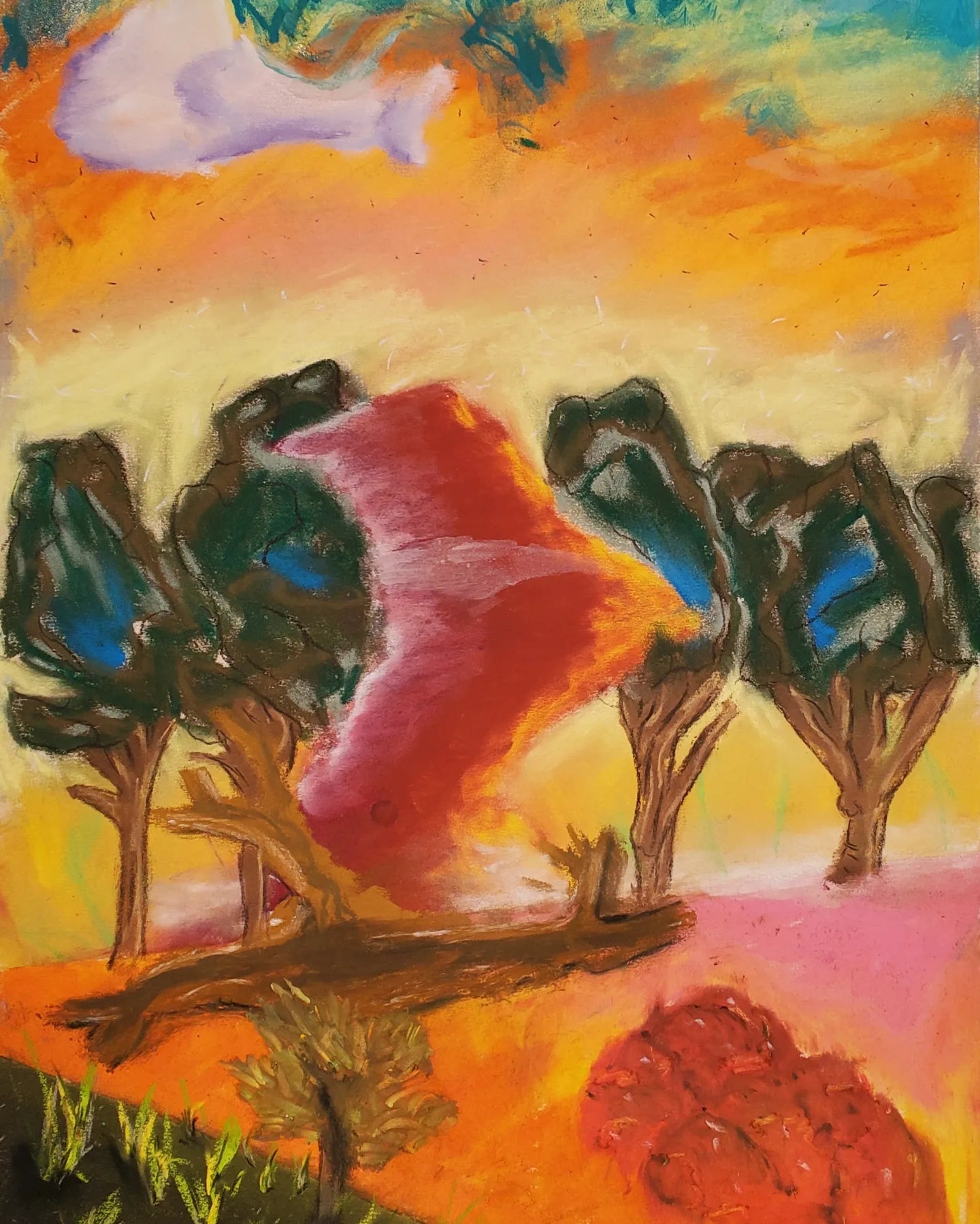 "Terraform - 5" by Spence Rubin. 18"x12". Pastel on paper. 2023.