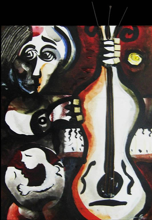 "Music Love" by Josh Gallegos. Acrylic on canvas. 12"x16".