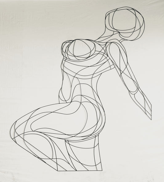 "Yael" by Jessica Laurel Reese. Welded steel-rod. 81"x70".